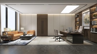 现代经理办公室3D模型下载
